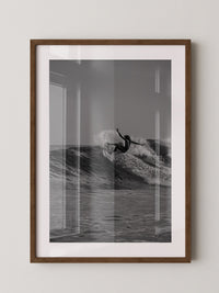 Surfer Welle Schwarzweiß