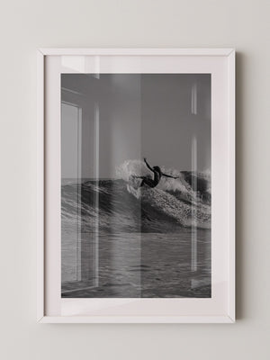 Surfer Welle Schwarzweiß