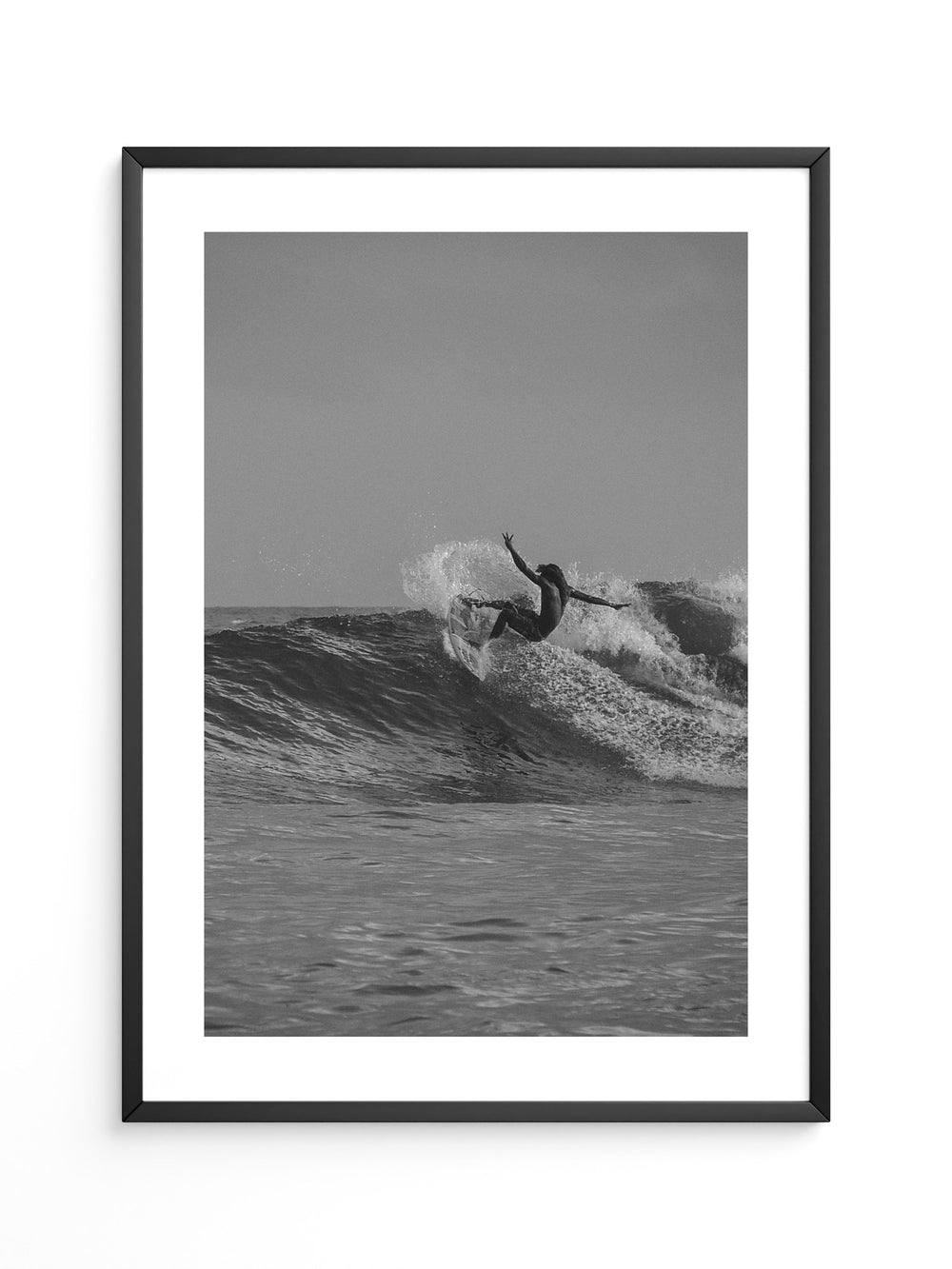 Surfer Welle Schwarzweiß