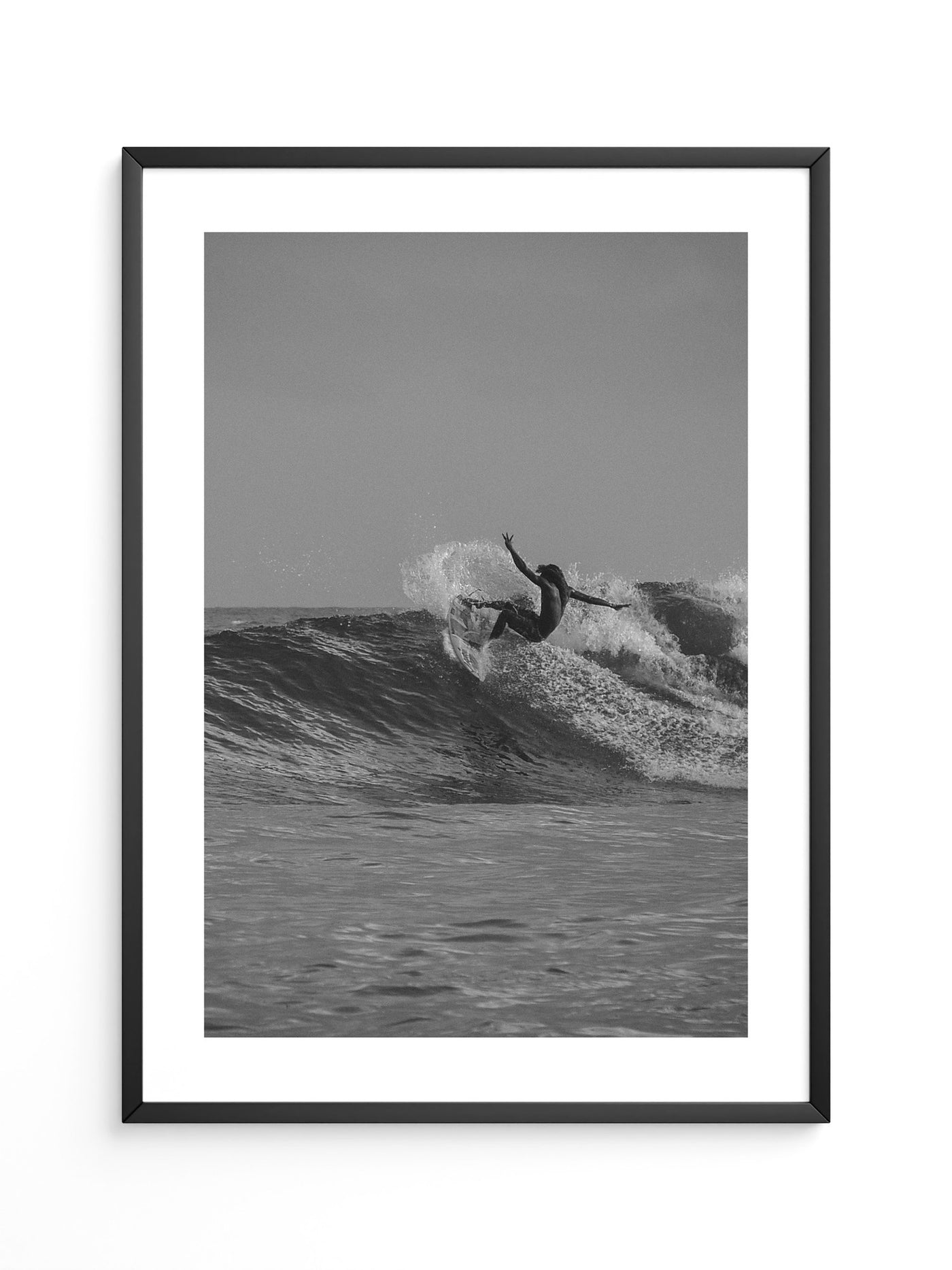 Surfer Welle Schwarzweiß