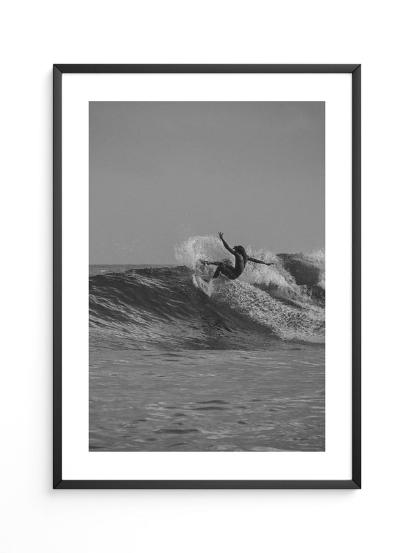 Surfer Welle Schwarzweiß