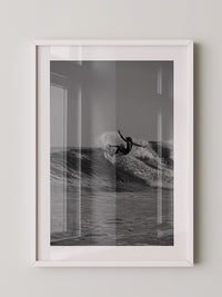 Surfer Welle Schwarzweiß