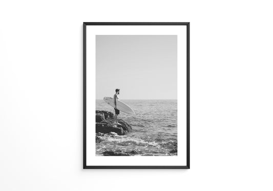 Surfer Meer Monochrom