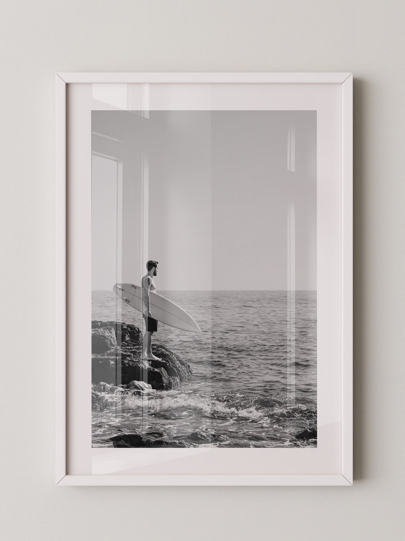 Surfer Meer Monochrom