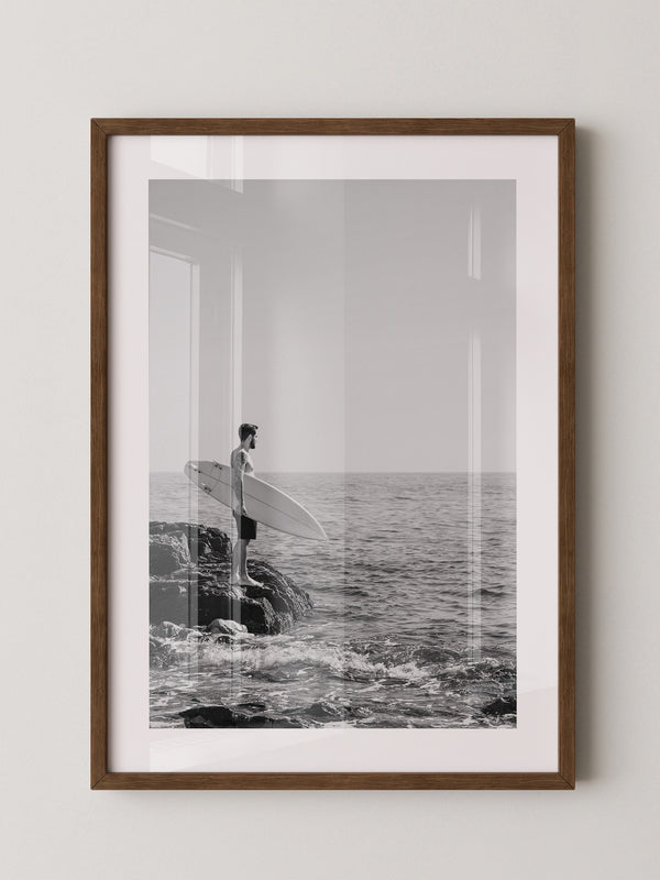 Surfer Meer Monochrom