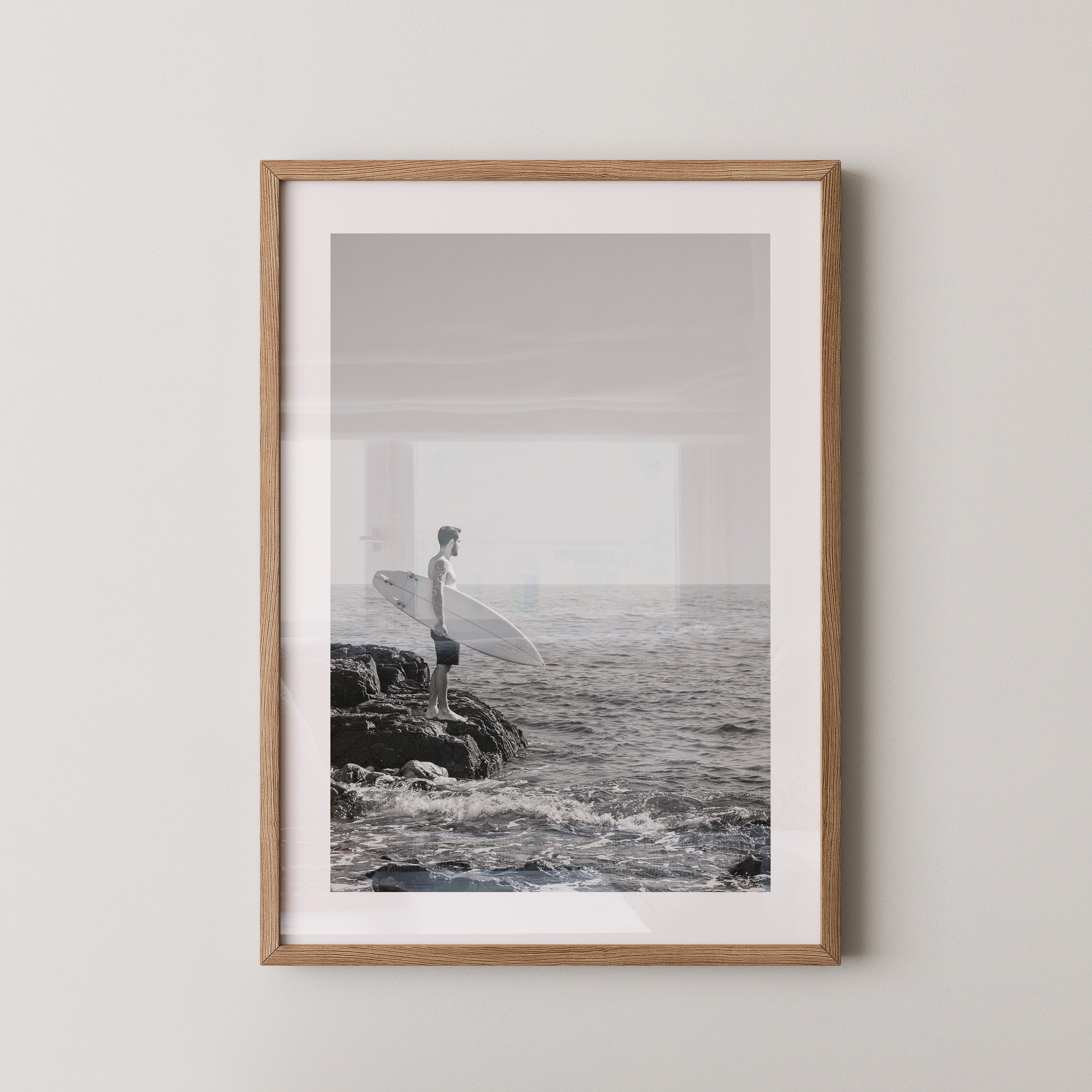 Surfer Meer Monochrom