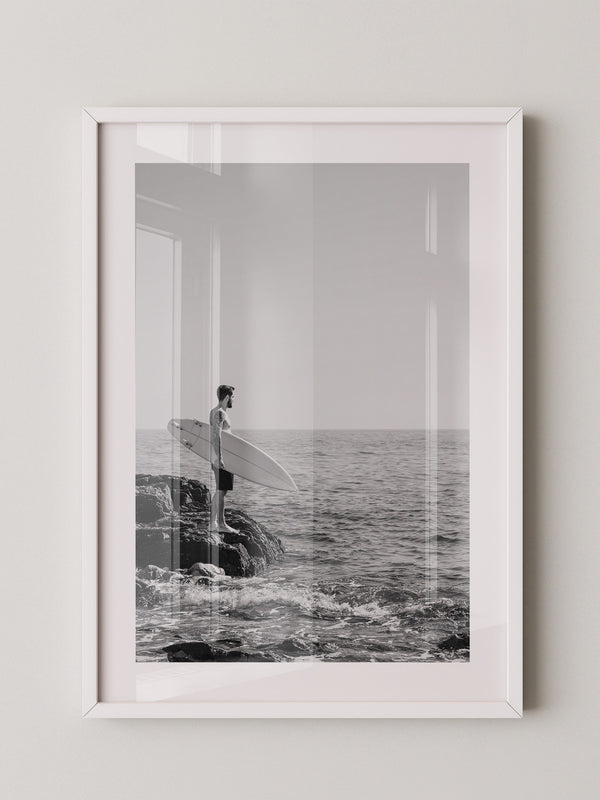 Surfer Meer Monochrom