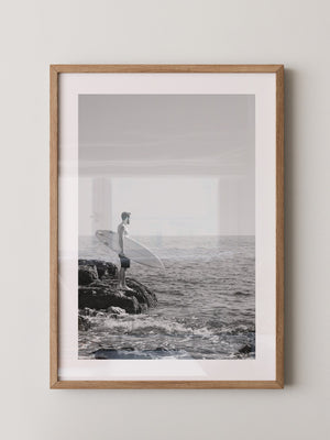 Surfer Meer Monochrom