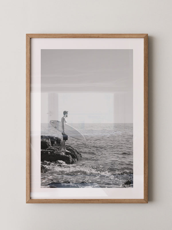 Surfer Meer Monochrom