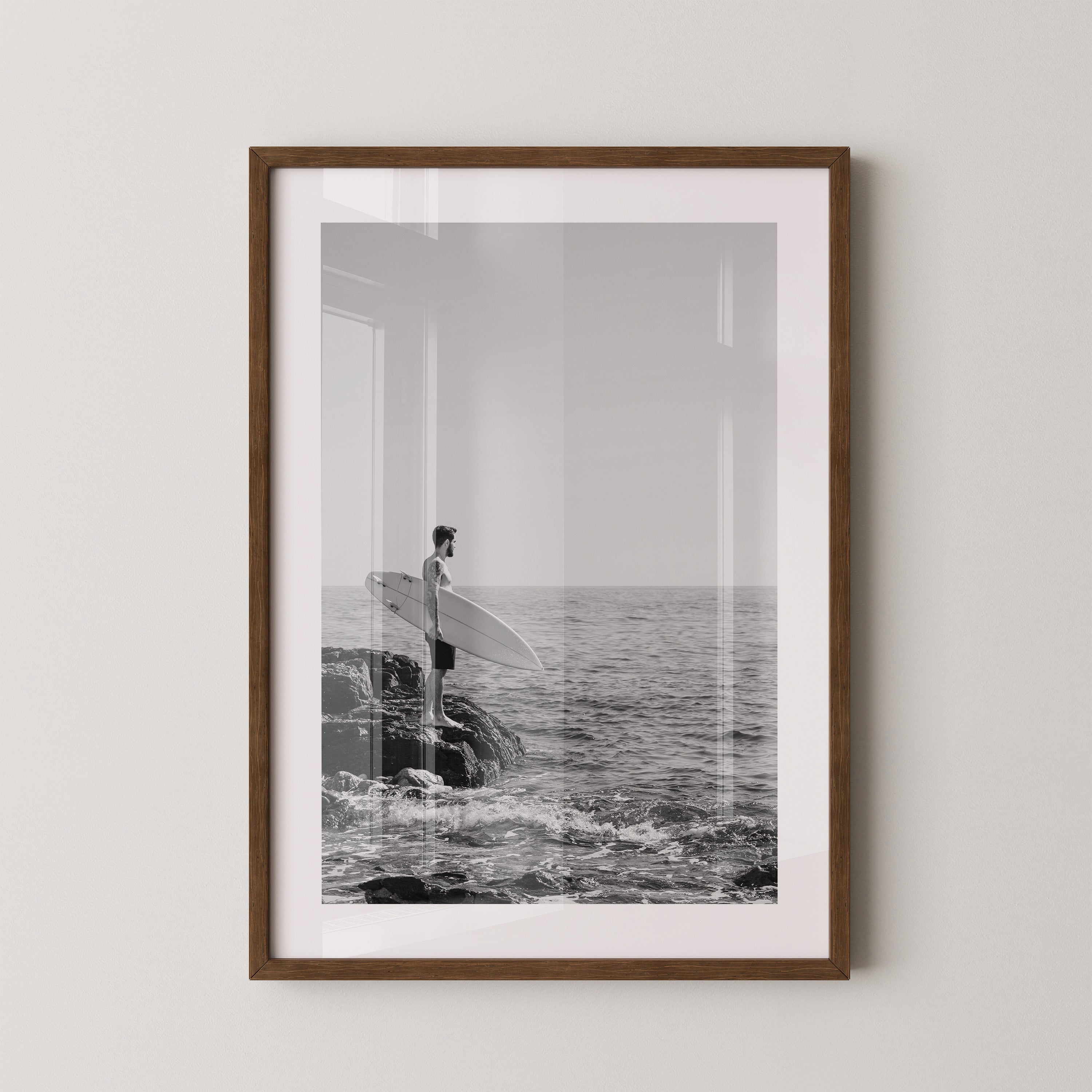 Surfer Meer Monochrom