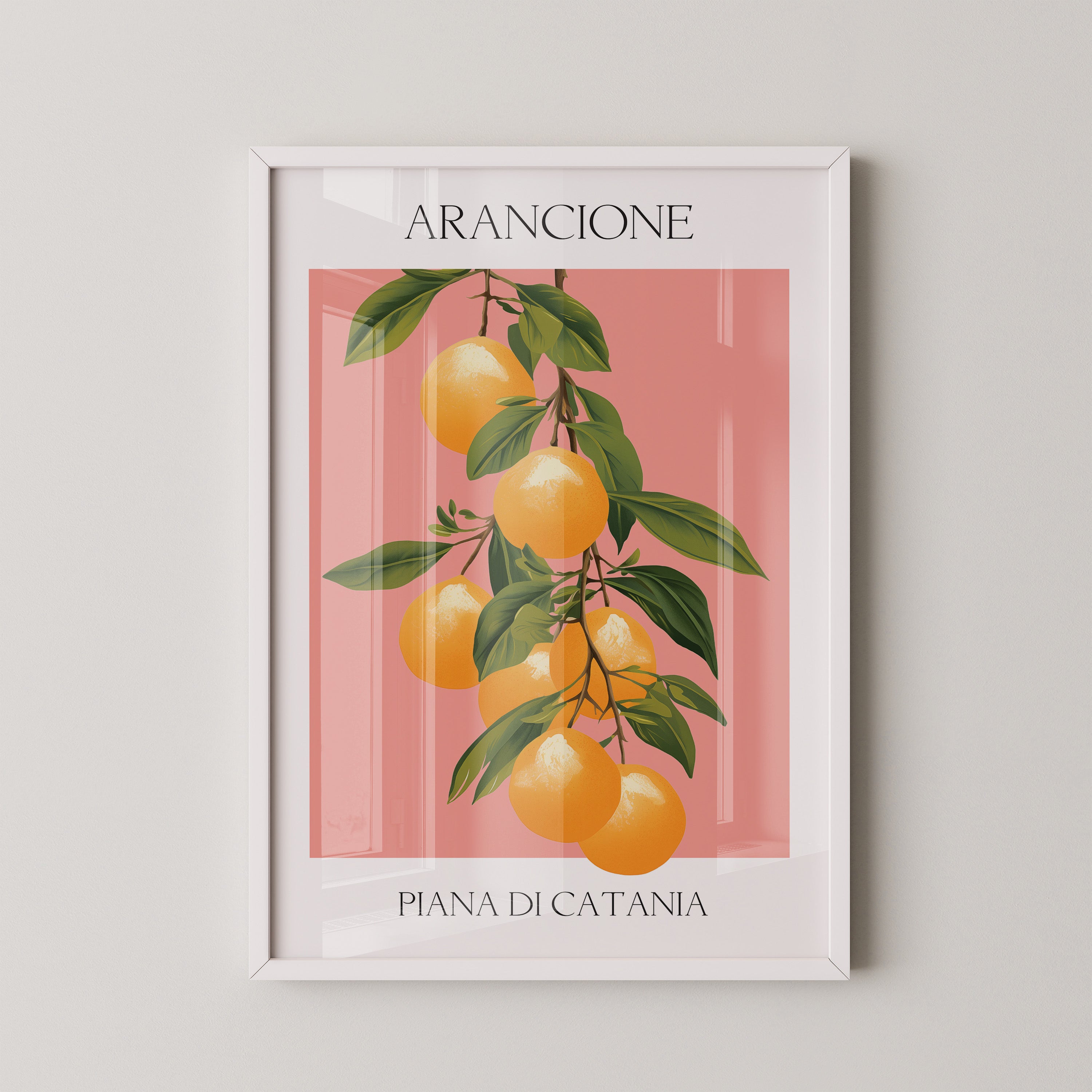 Orangen Zweig Pastellhintergrund