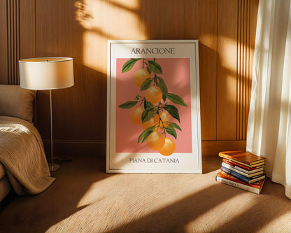 Orangen Zweig Pastellhintergrund