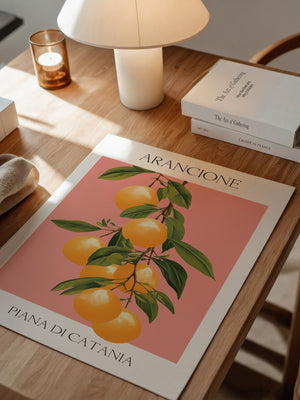 Orangen Zweig Pastellhintergrund