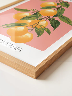 Orangen Zweig Pastellhintergrund