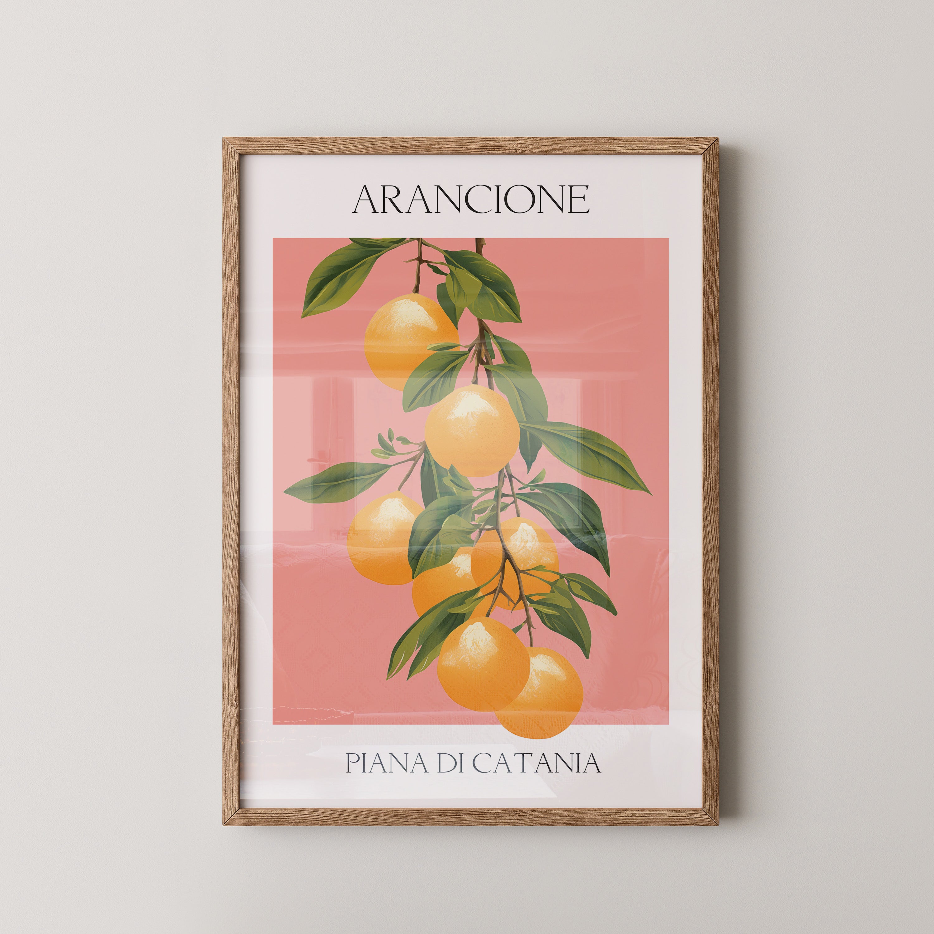 Orangen Zweig Pastellhintergrund