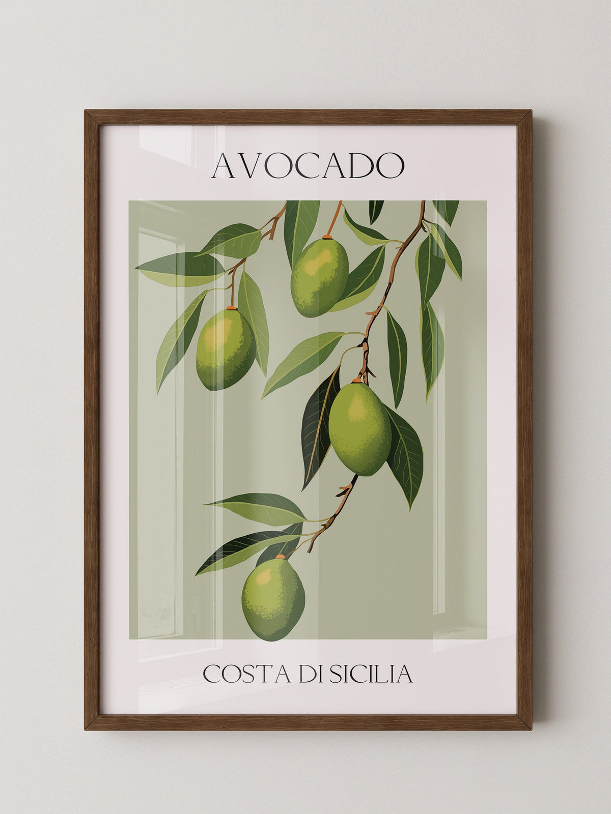 Avocados Zweige Illustration Grün