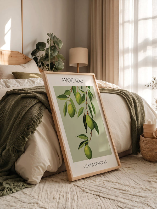 Avocados Zweige Illustration Grün