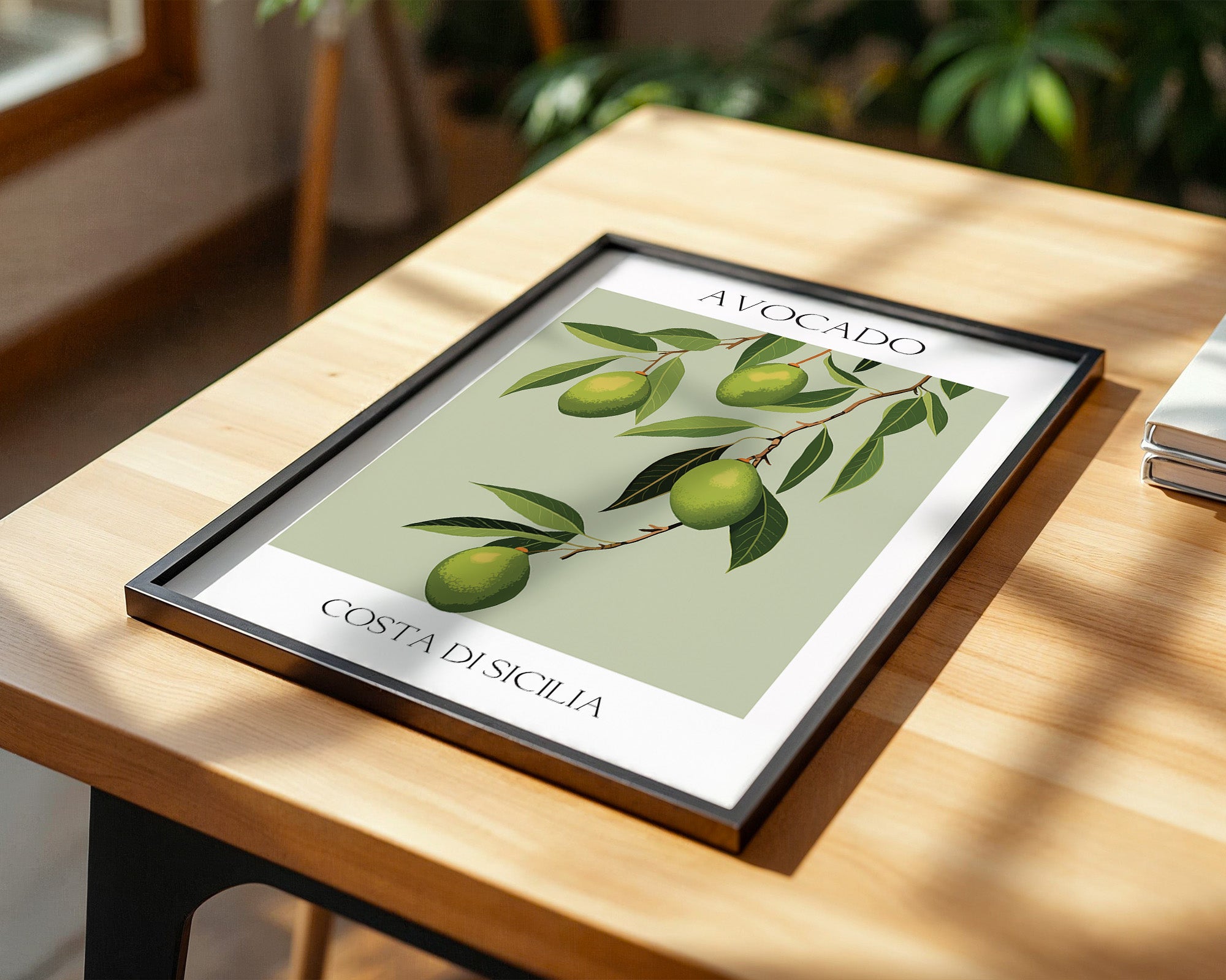 Avocados Zweige Illustration Grün