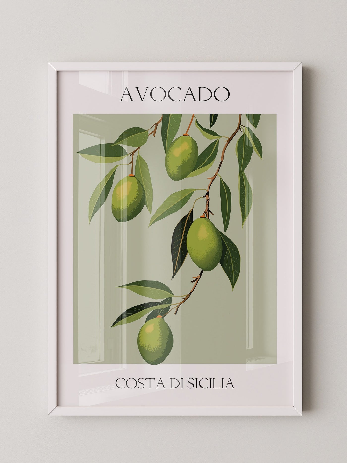 Avocados Zweige Illustration Grün