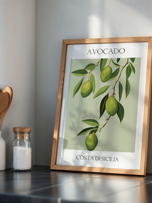 Avocados Zweige Illustration Grün