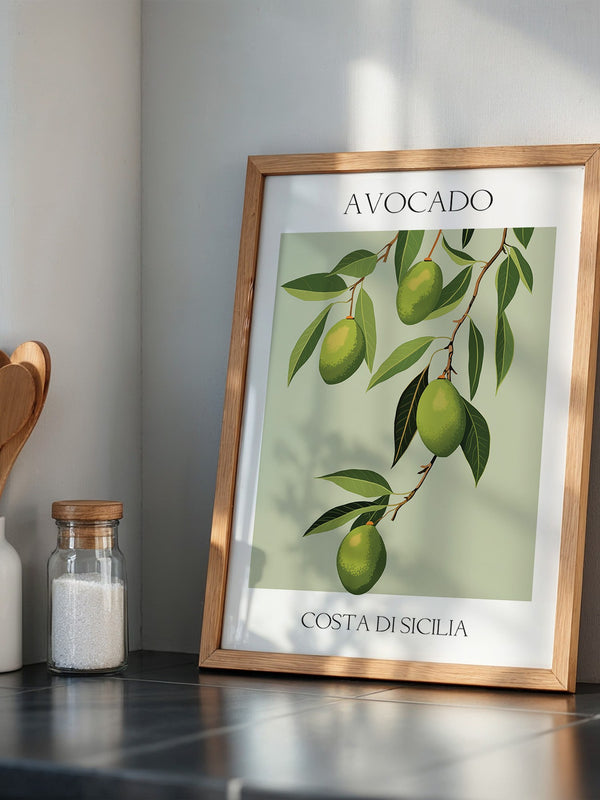 Avocados Zweige Illustration Grün