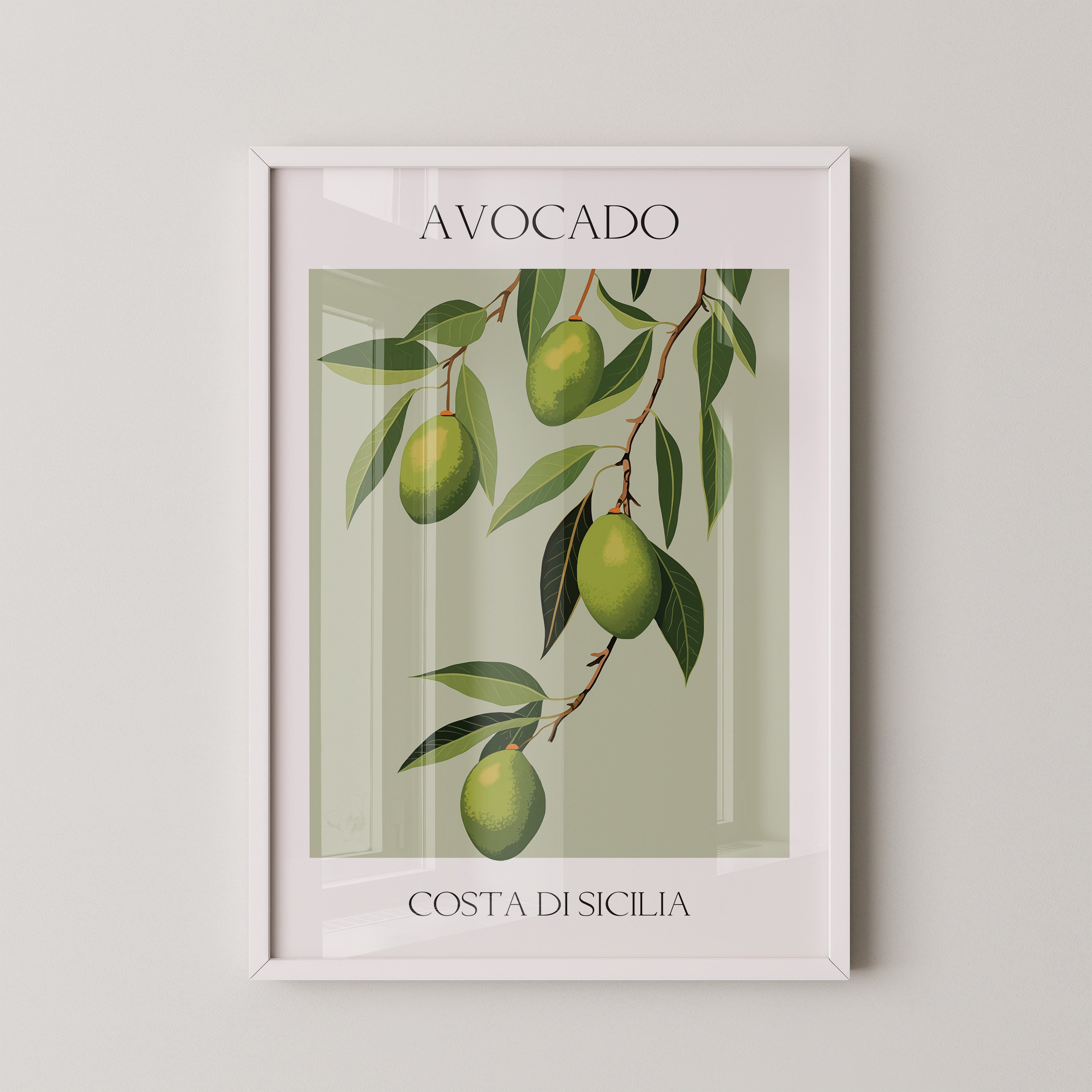 Avocados Zweige Illustration Grün