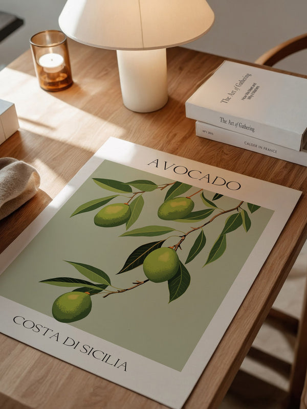 Avocados Zweige Illustration Grün