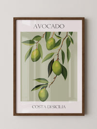 Avocados Zweige Illustration Grün