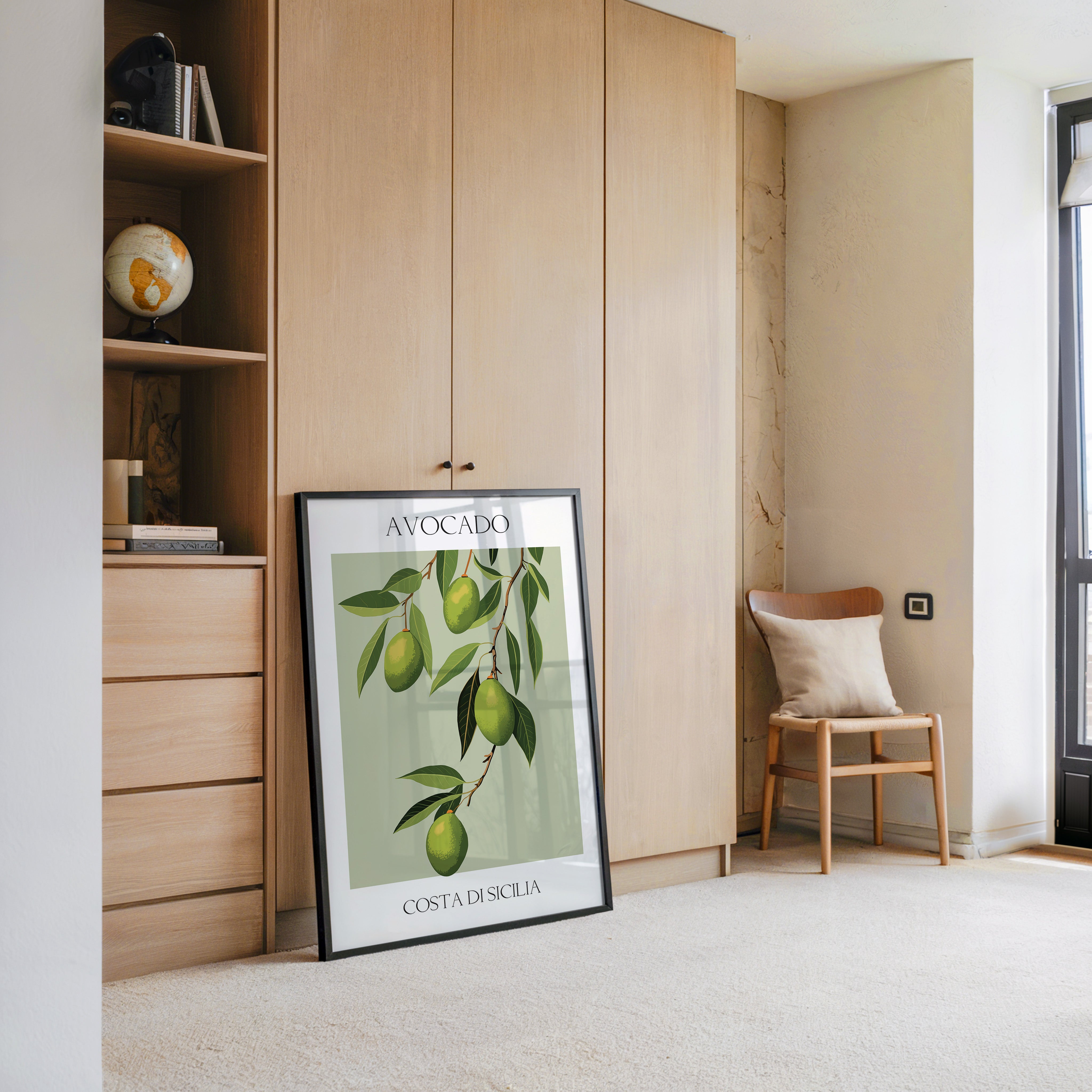 Avocados Zweige Illustration Grün