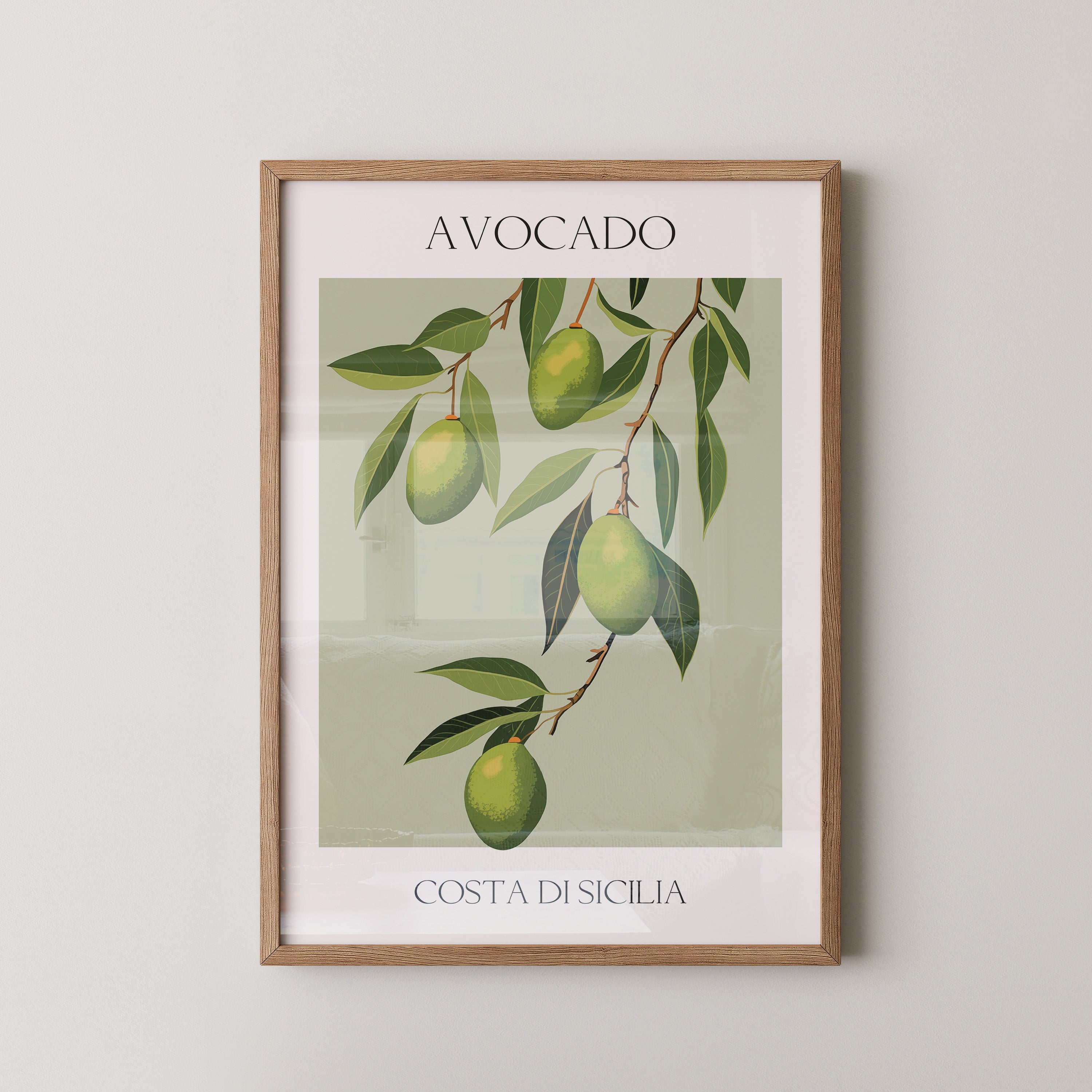Avocados Zweige Illustration Grün