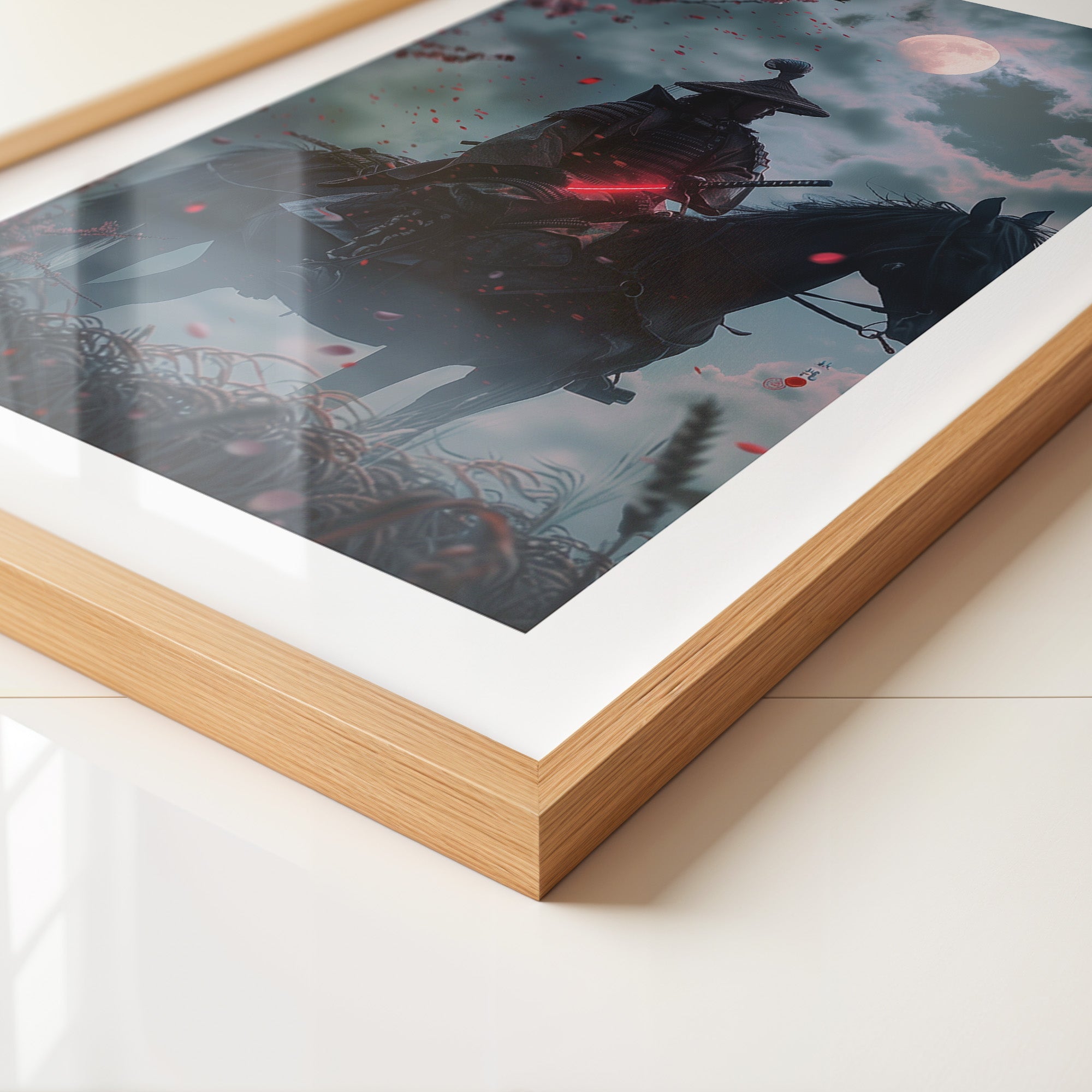 Samurai Vollmond Nachtstimmung