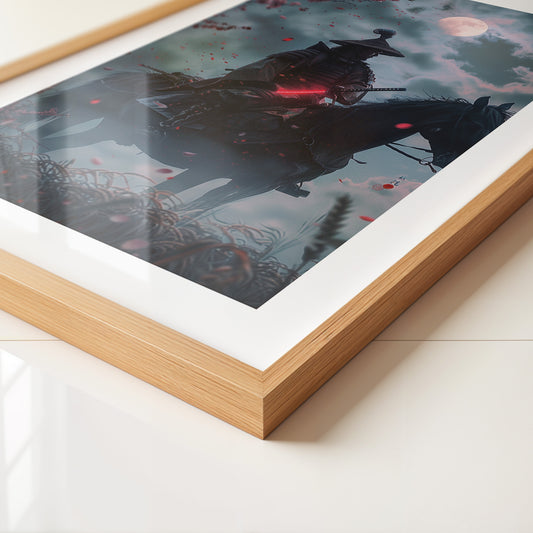 Samurai Vollmond Nachtstimmung