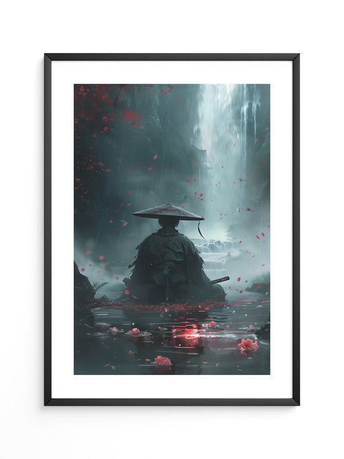 Samurai Wasserfall Mystisch
