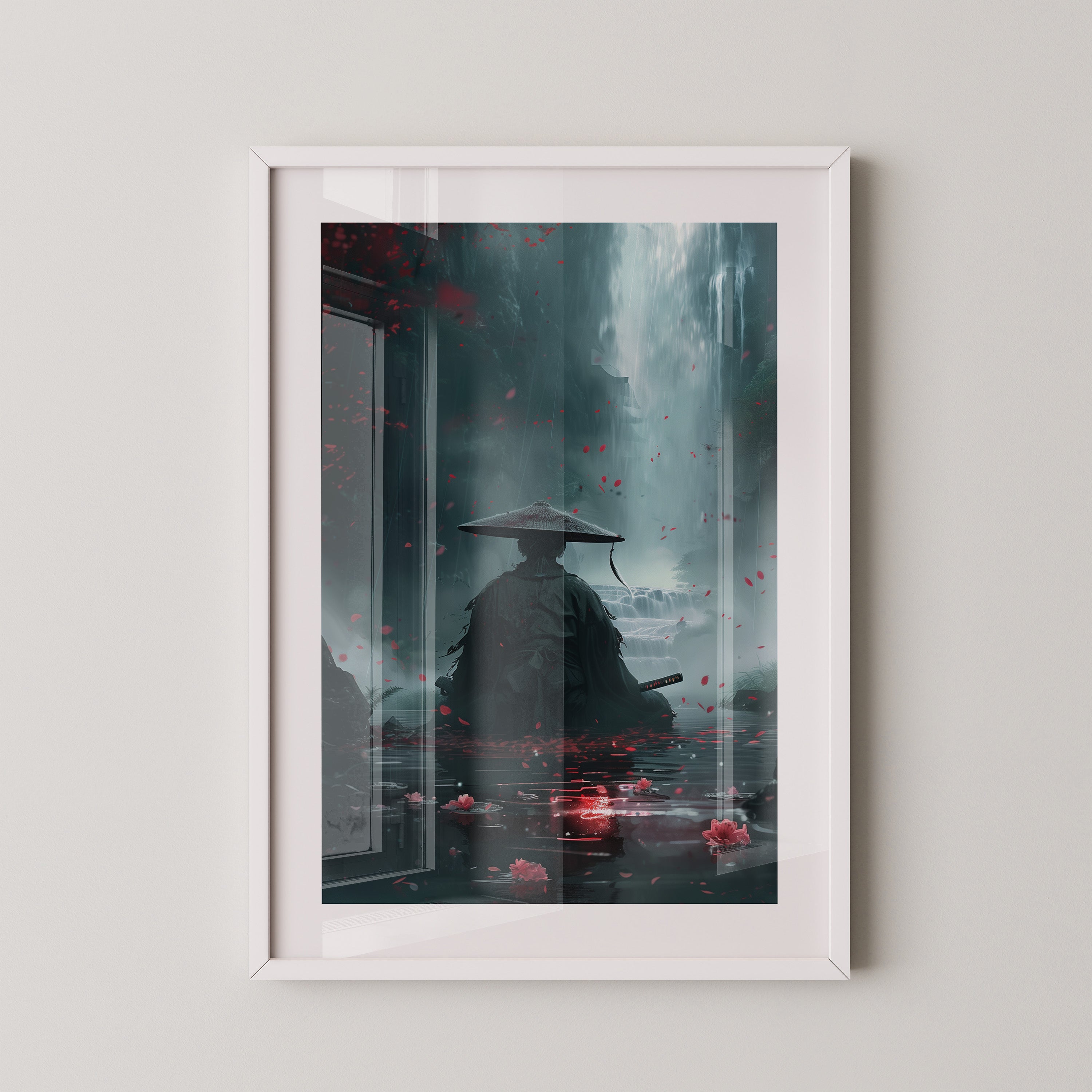 Samurai Wasserfall Mystisch