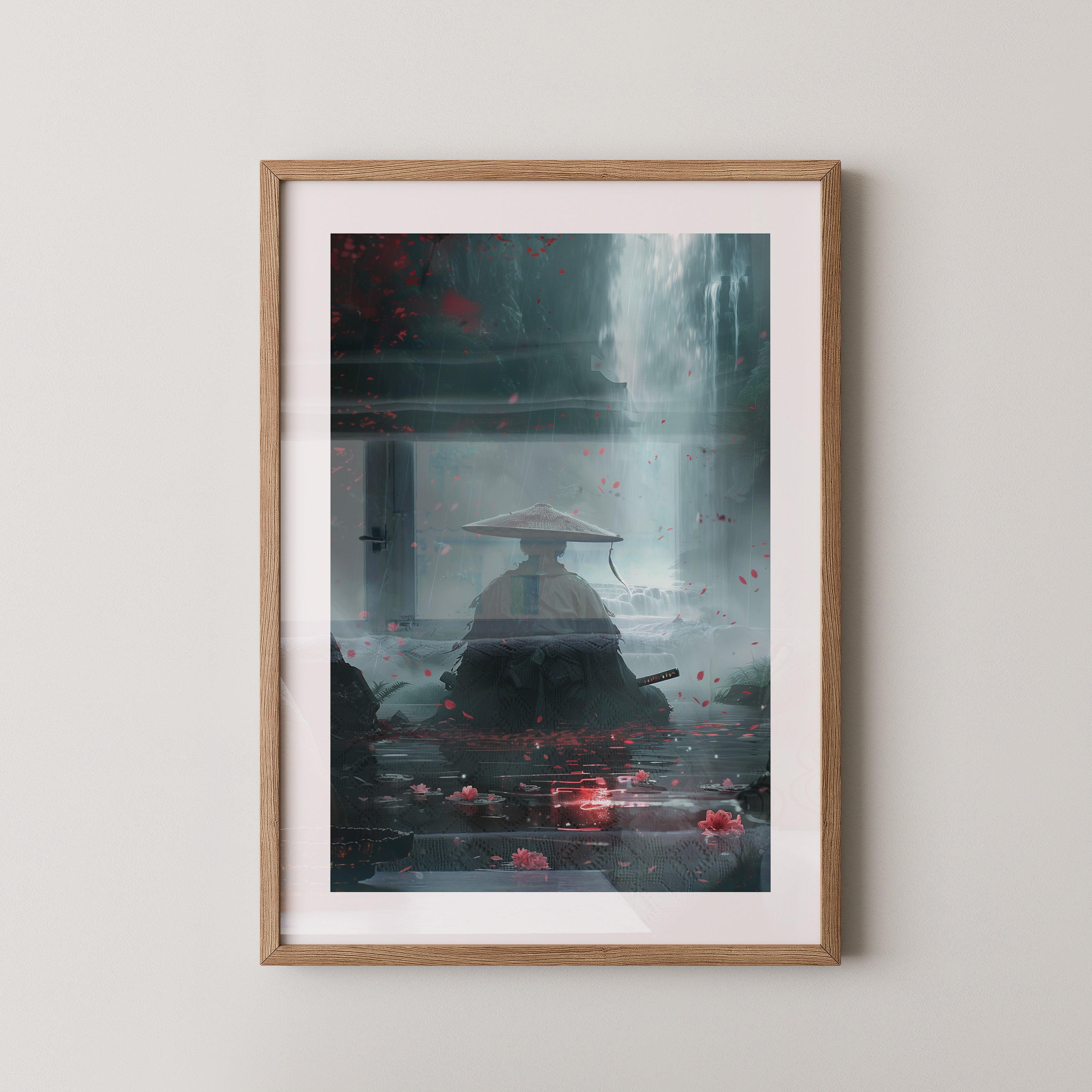 Samurai Wasserfall Mystisch