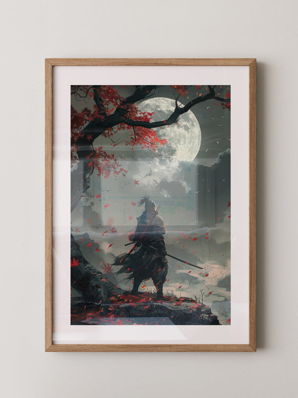 Samurai Herbstmond Fantasy