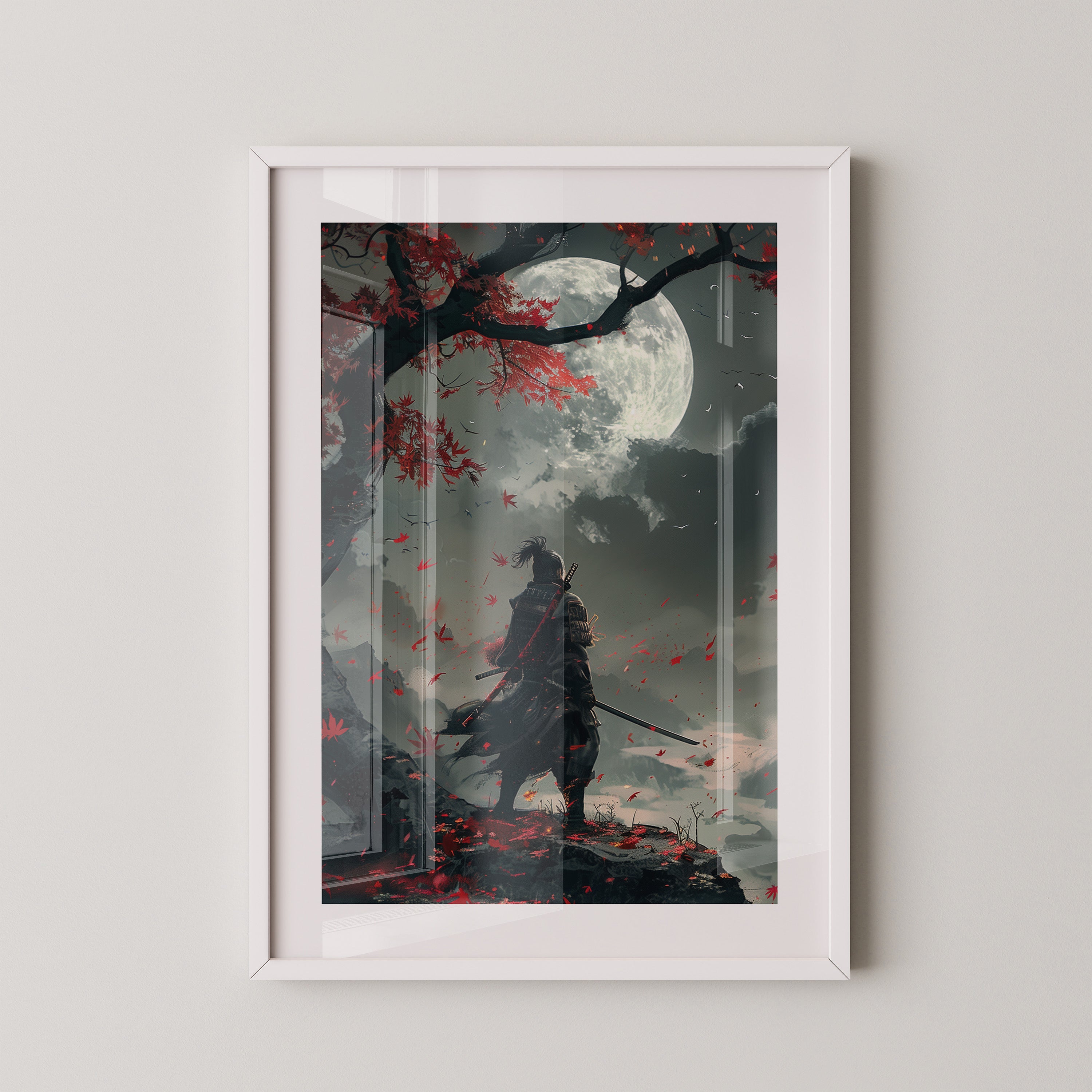 Samurai Herbstmond Fantasy