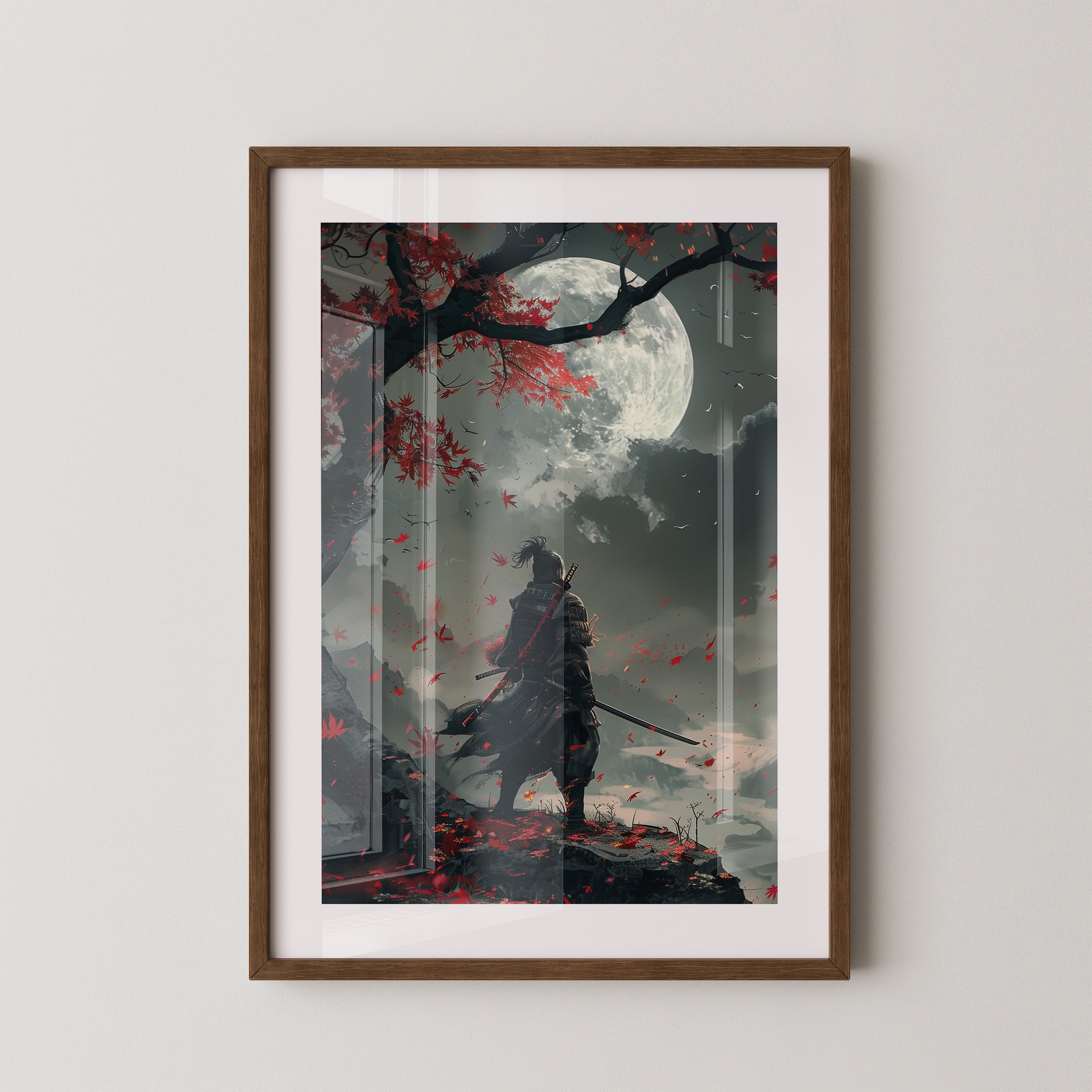 Samurai Herbstmond Fantasy