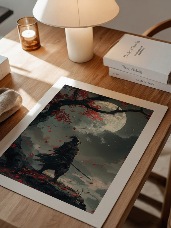 Samurai Herbstmond Fantasy