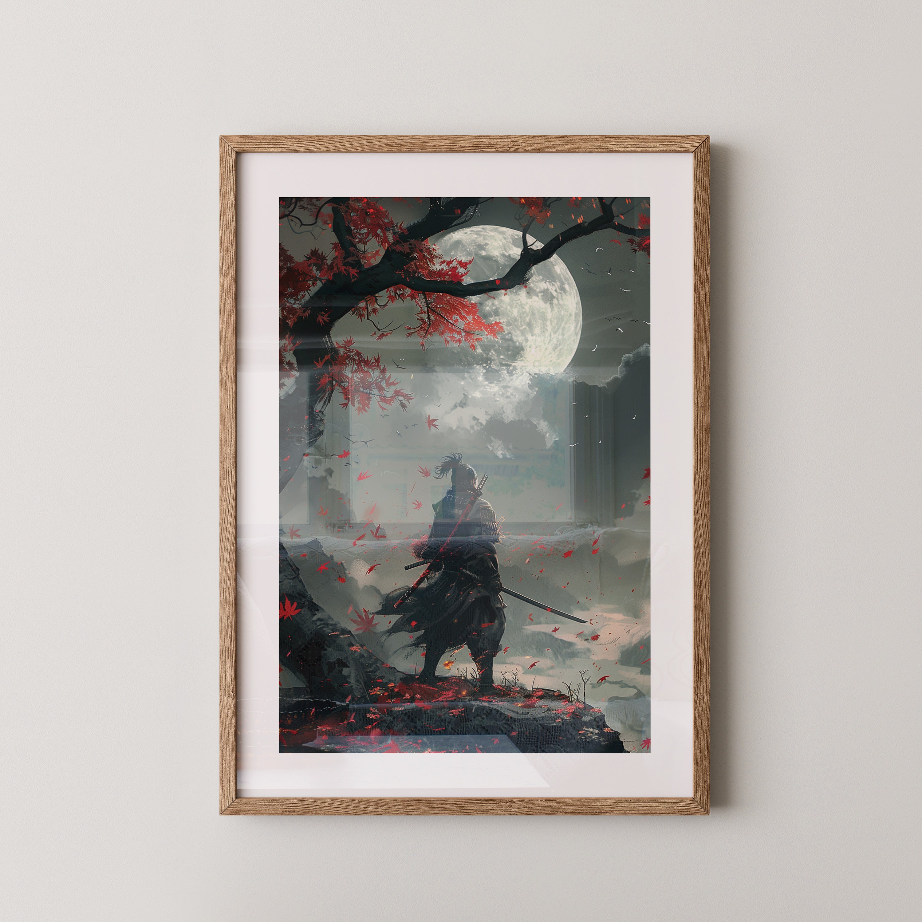 Samurai Herbstmond Fantasy