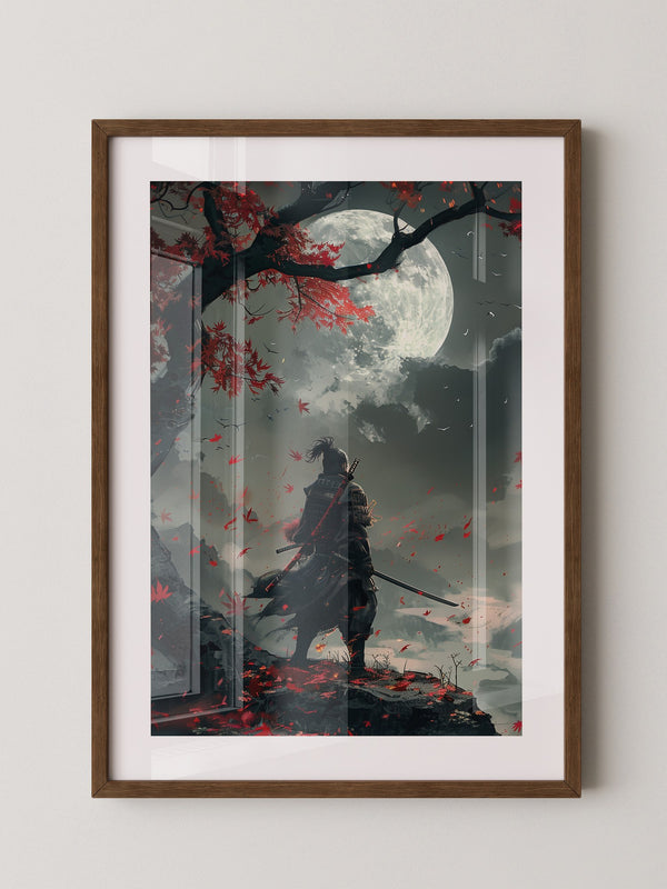 Samurai Herbstmond Fantasy