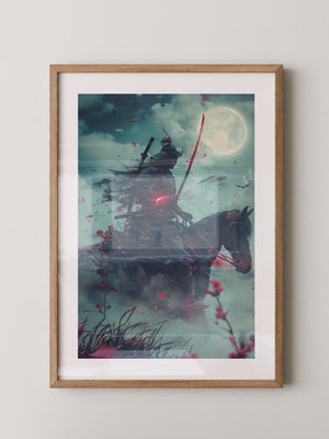 Samurai Reiter Mondlicht