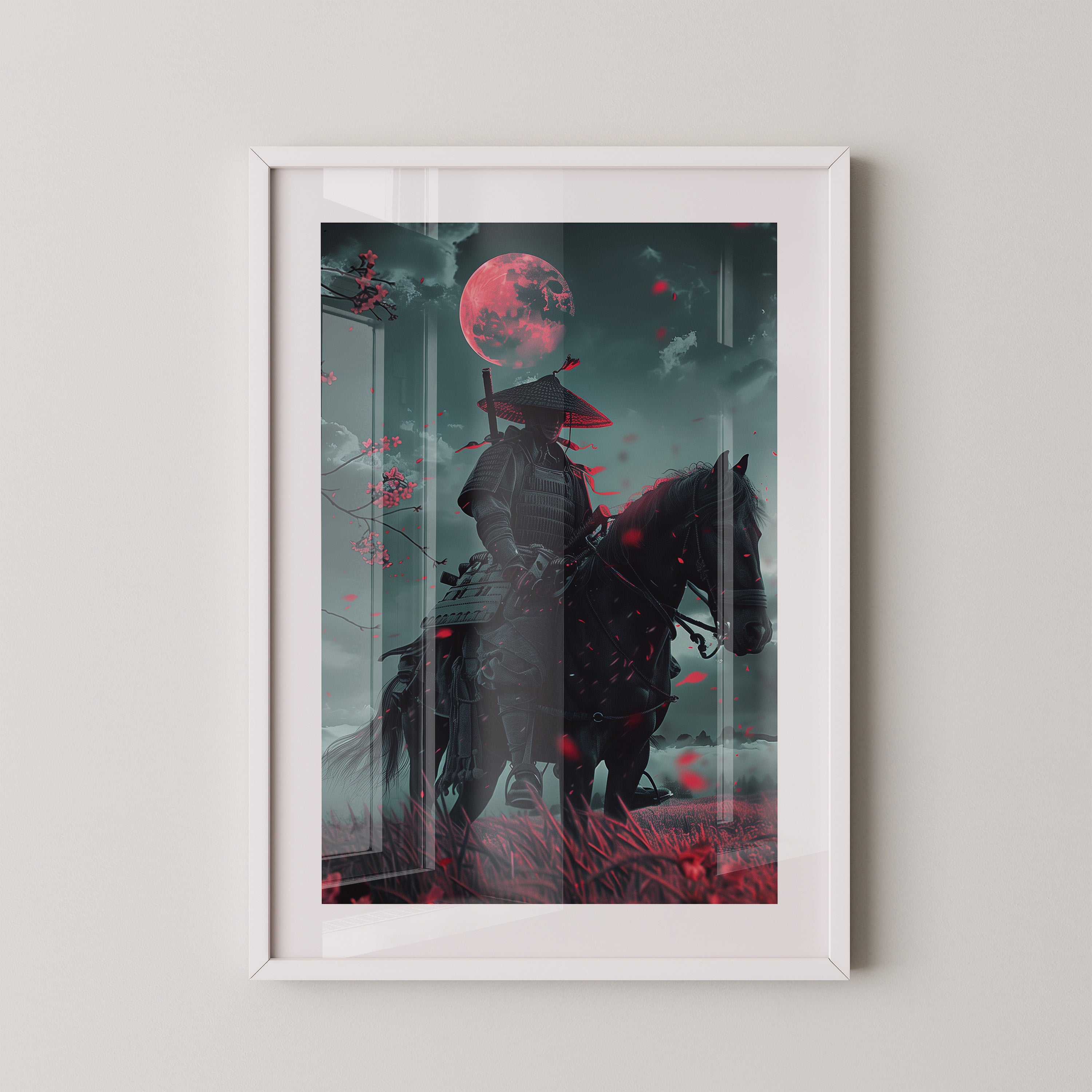 Samurai Reiter Mondschein Fantasy