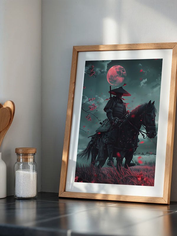 Samurai Reiter Mondschein Fantasy