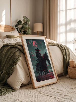 Samurai Reiter Mondschein Fantasy