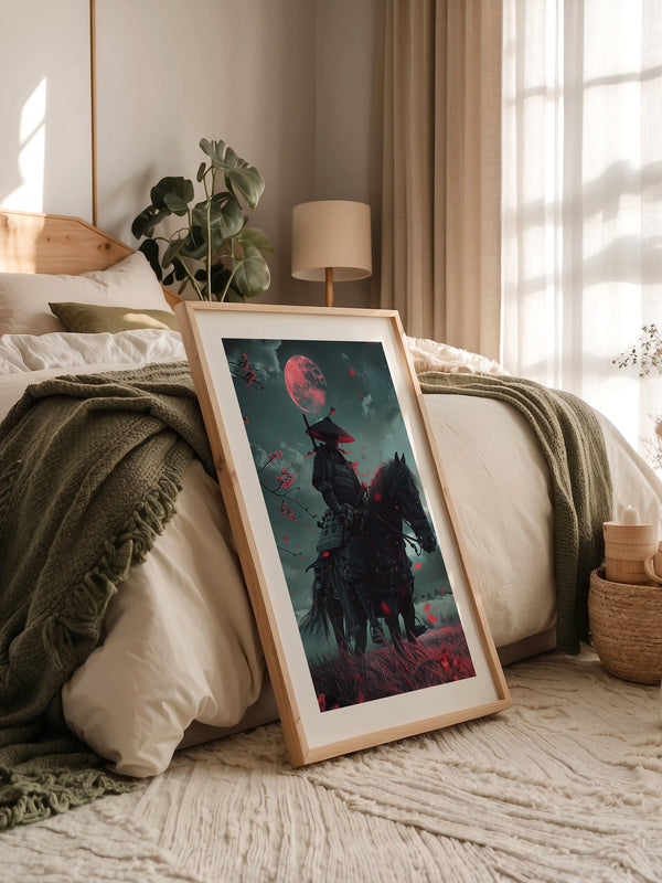 Samurai Reiter Mondschein Fantasy