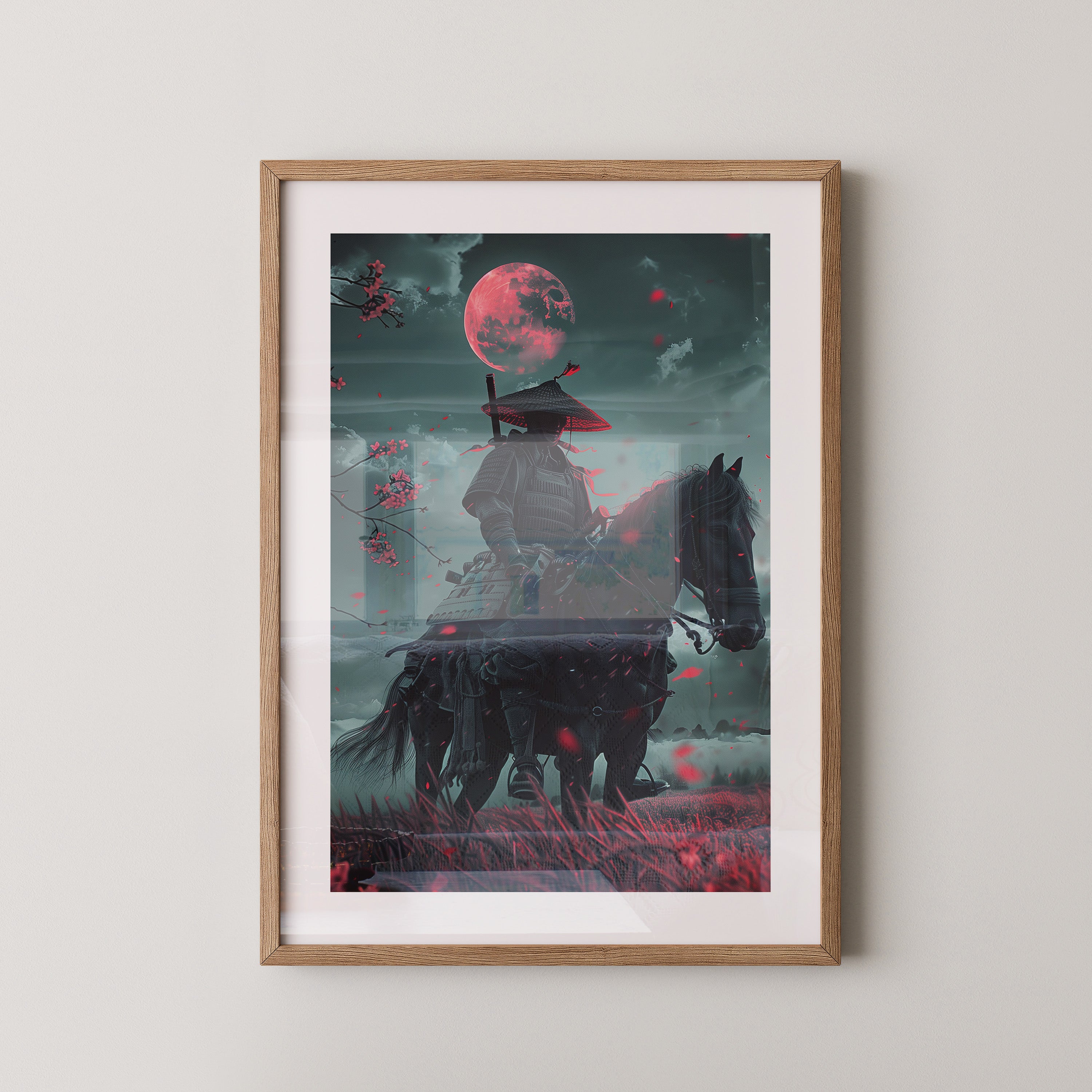 Samurai Reiter Mondschein Fantasy