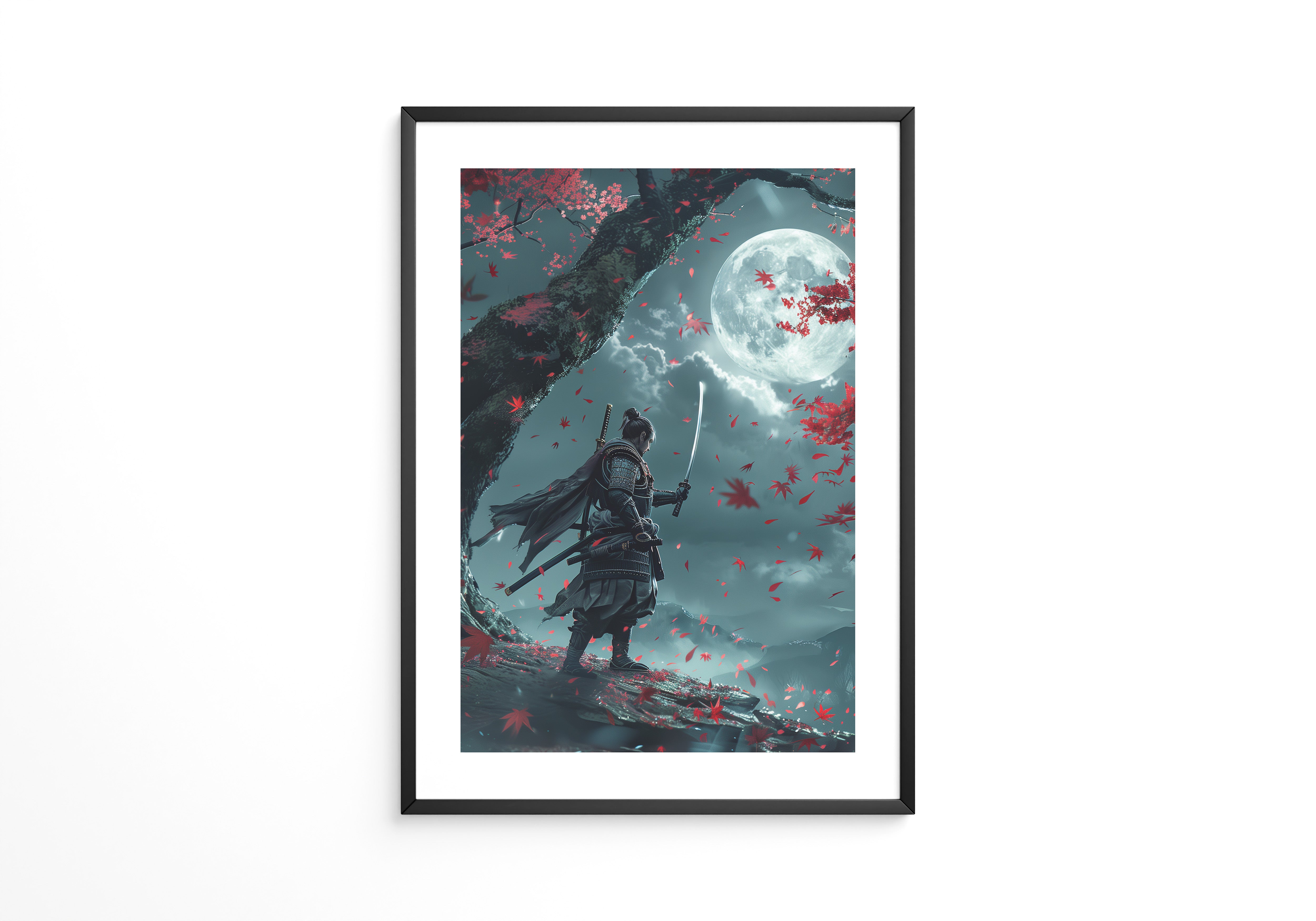 Samurai Mondlicht Ahornblätter