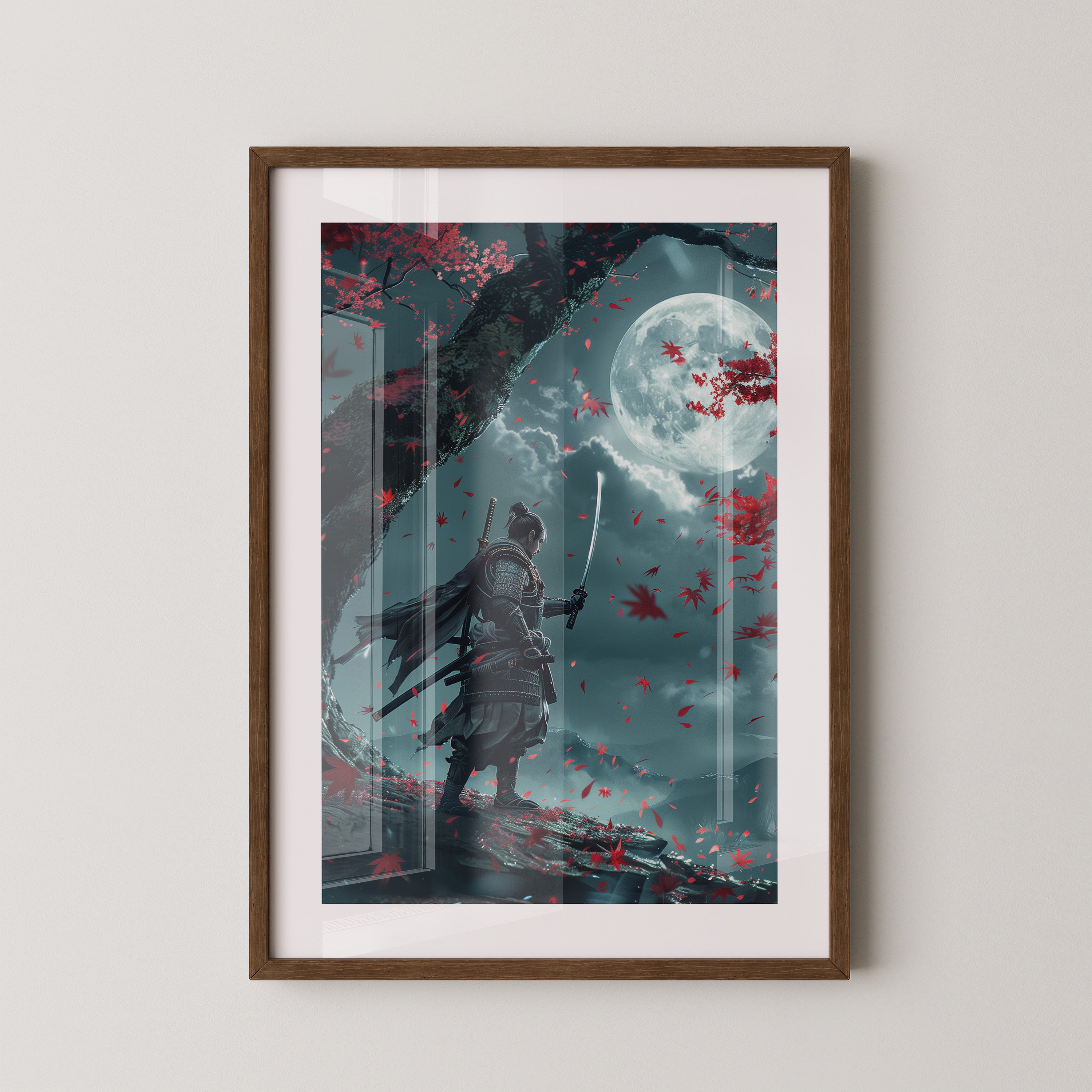 Samurai Mondlicht Ahornblätter