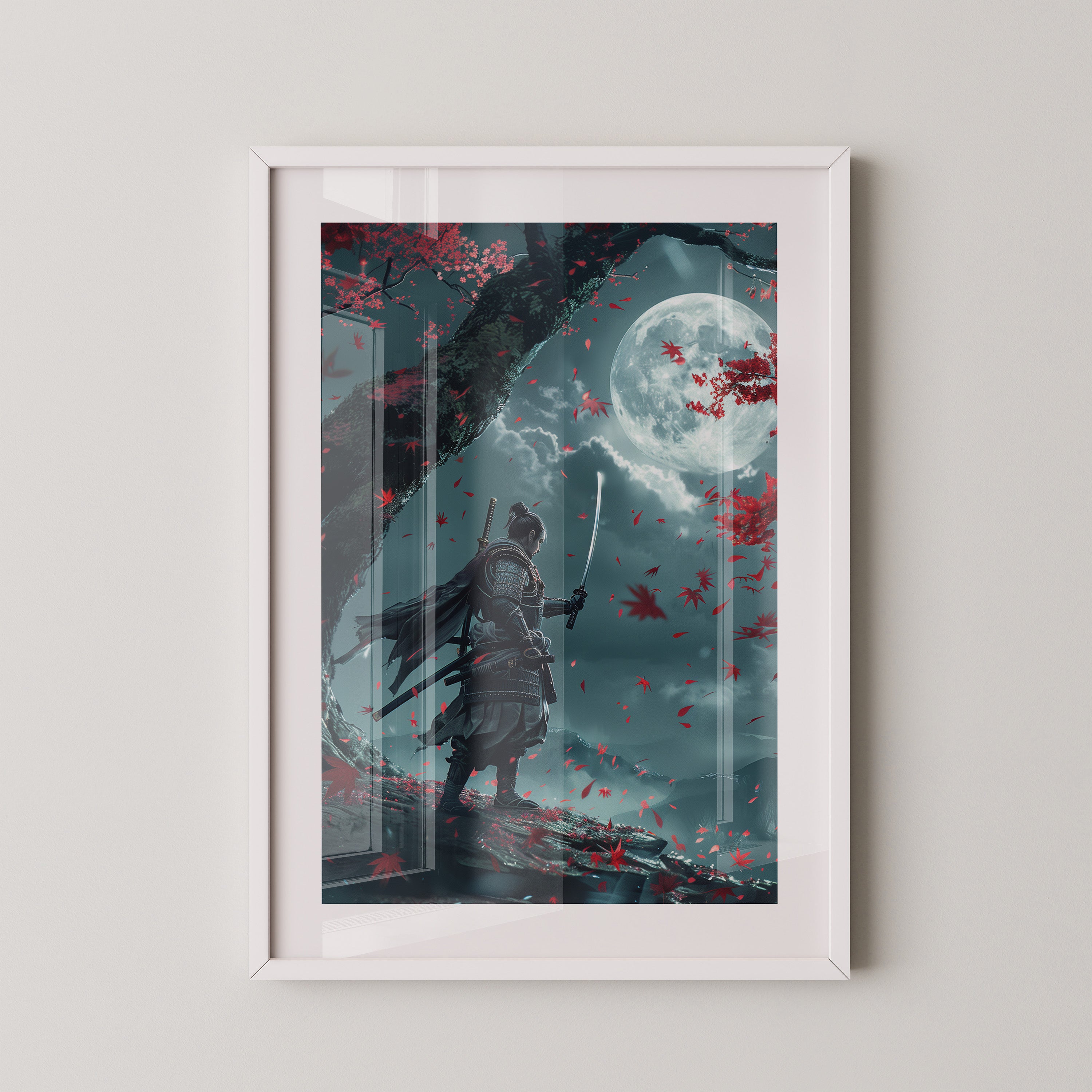 Samurai Mondlicht Ahornblätter